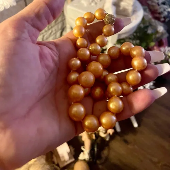 South sea golden pearl necklace - Picture 4 of 12